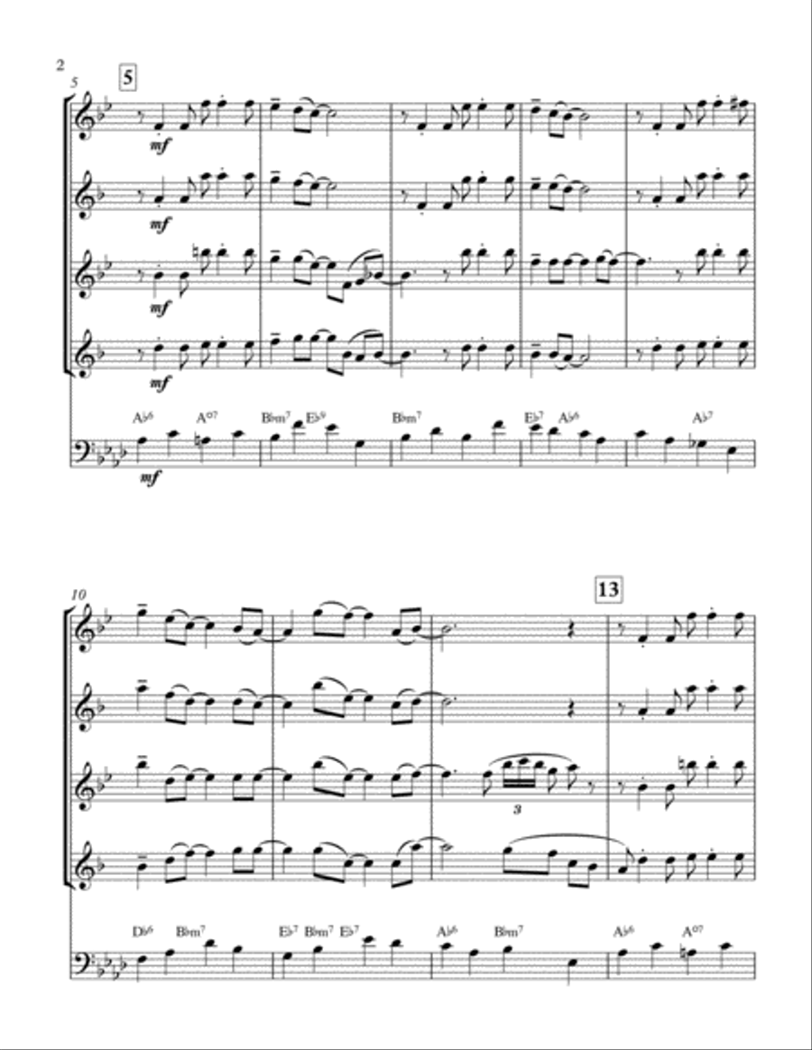 It's Only A Paper Moon Saxophone Quartet scores gallery preview page 2