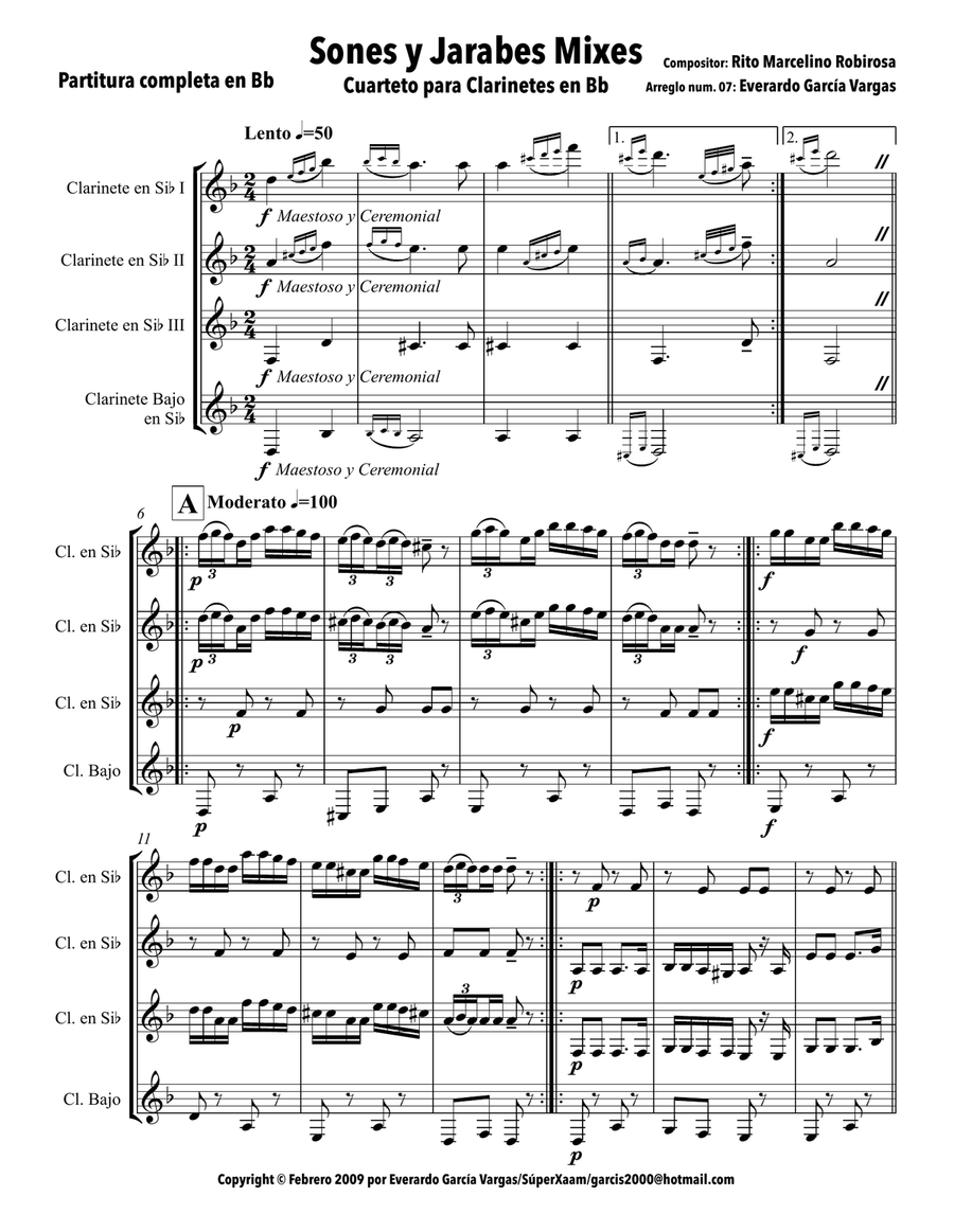 Sones y Jarabes Mixes - Clarinet Quartet Clarinet Quartet scores gallery preview page 5