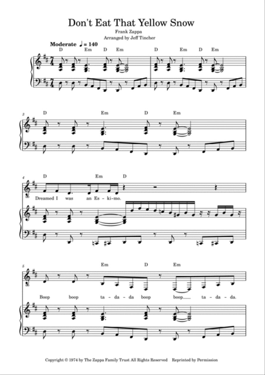 Don't Eat The Yellow Snow Voice scores gallery preview page 2