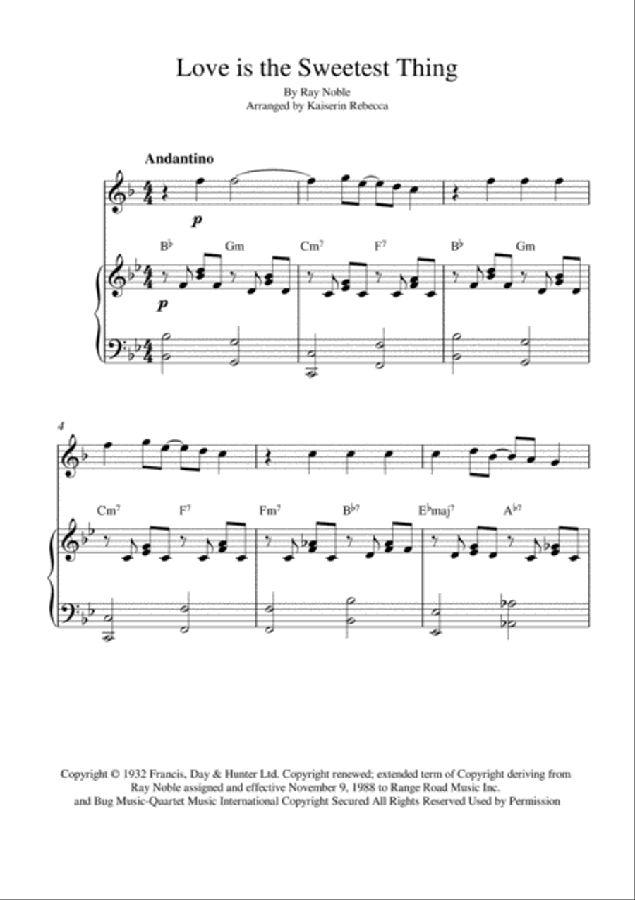 Love Is The Sweetest Thing English Horn scores gallery preview page 1