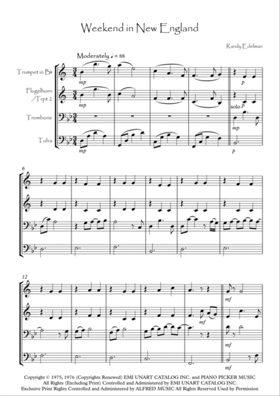 Weekend In New England Brass Quartet scores gallery preview page 2