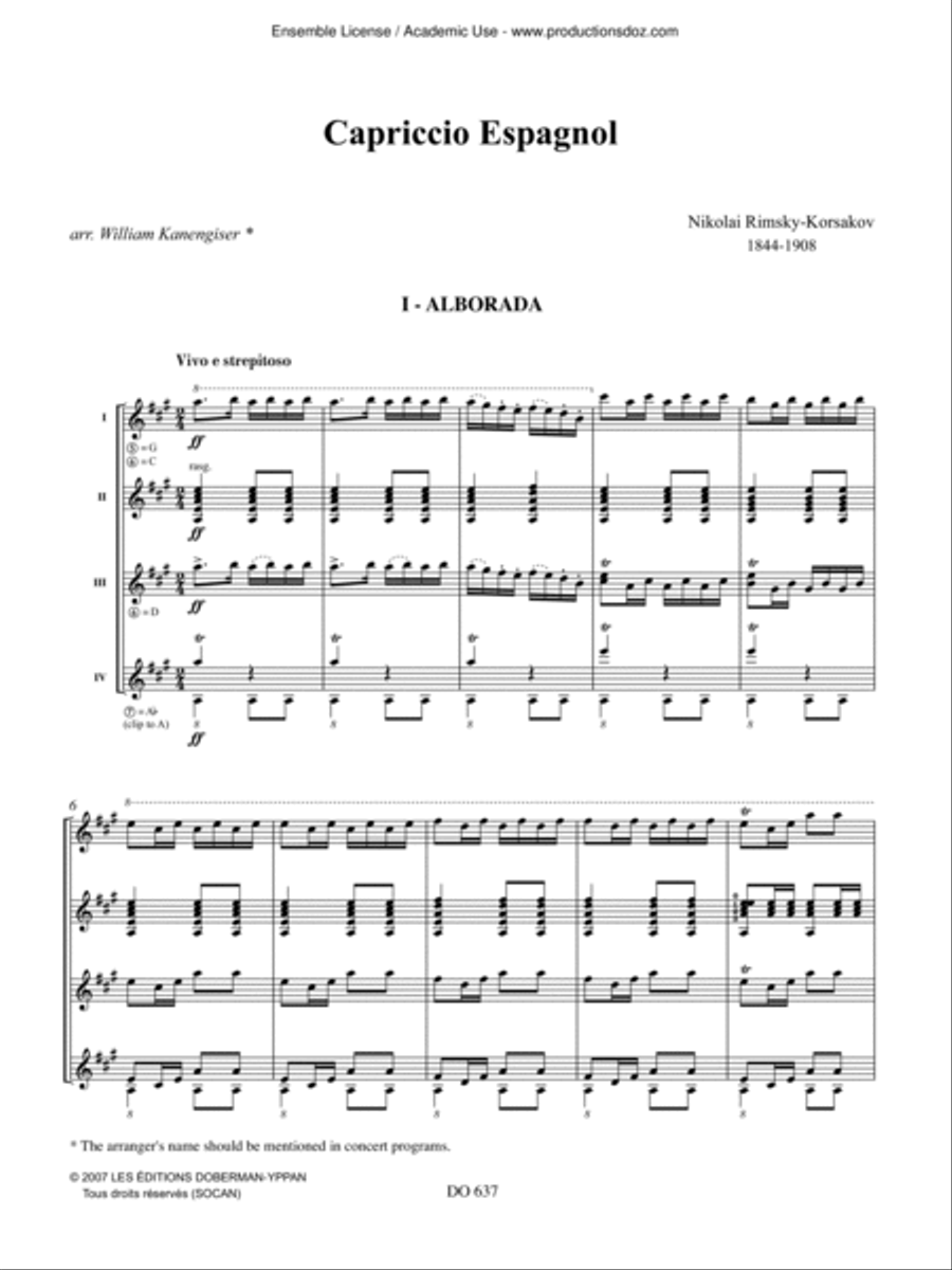 Capriccio Espagnol Guitar Ensemble scores gallery preview page 3