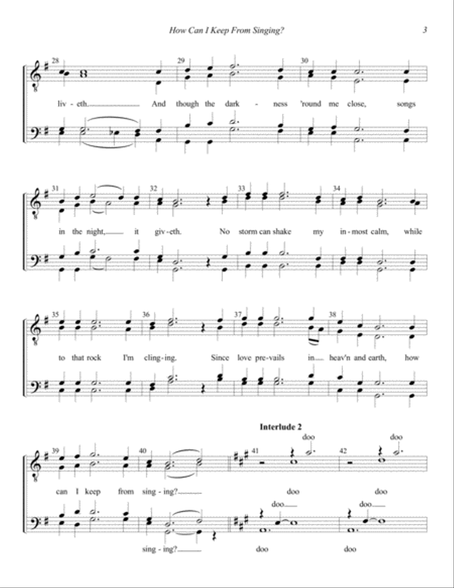 How Can I Keep From Singing? TTBB scores gallery preview page 3