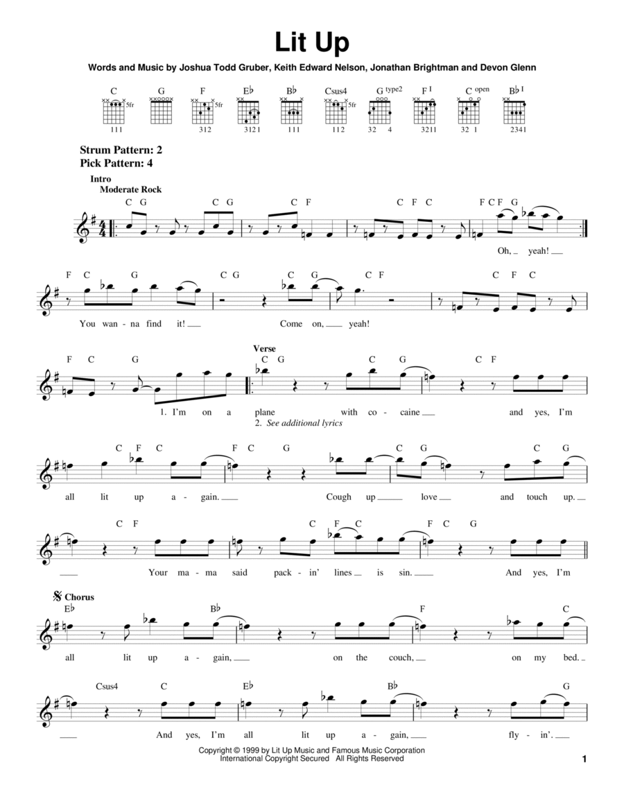 Lit Up Acoustic Guitar scores gallery preview page 1