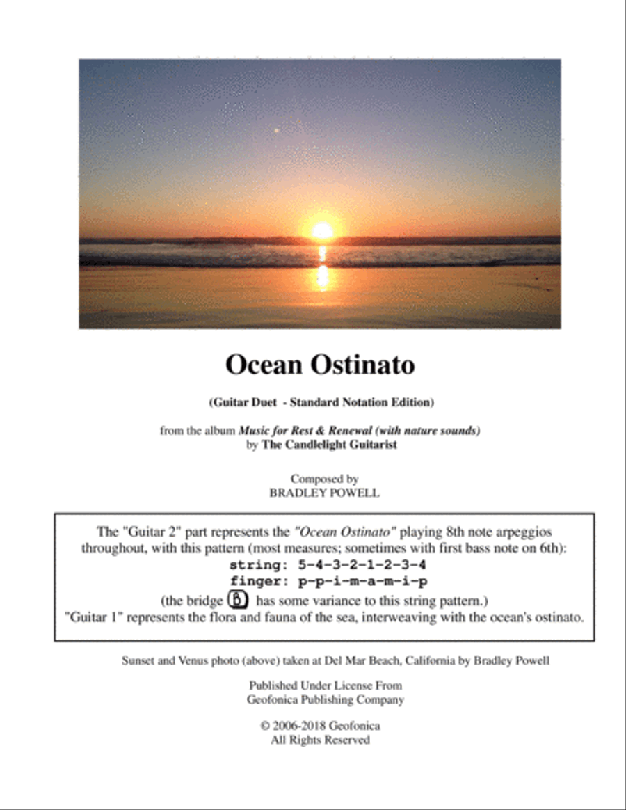 Ocean Ostinato (guitar duet in standard notation) Guitar scores gallery preview page 1
