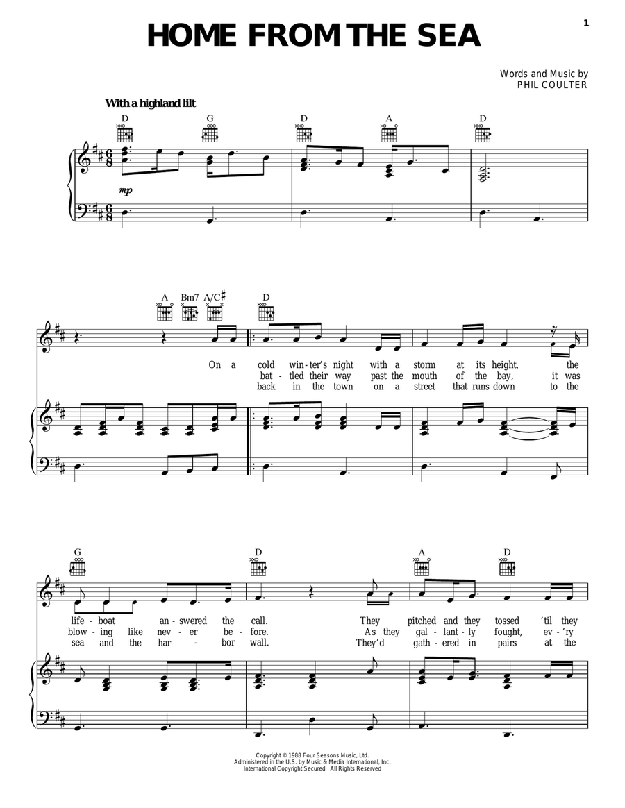 Home From The Sea Home From The Sea Piano, Vocal, Guitar scores gallery preview page 1