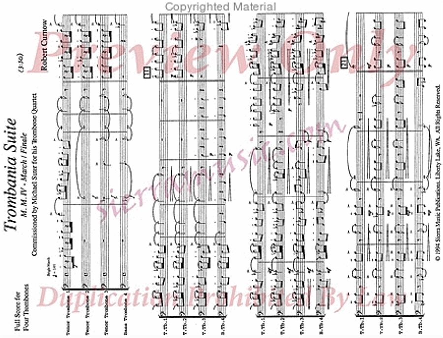 Trombania Suite Trombone Quartet scores gallery preview page 10