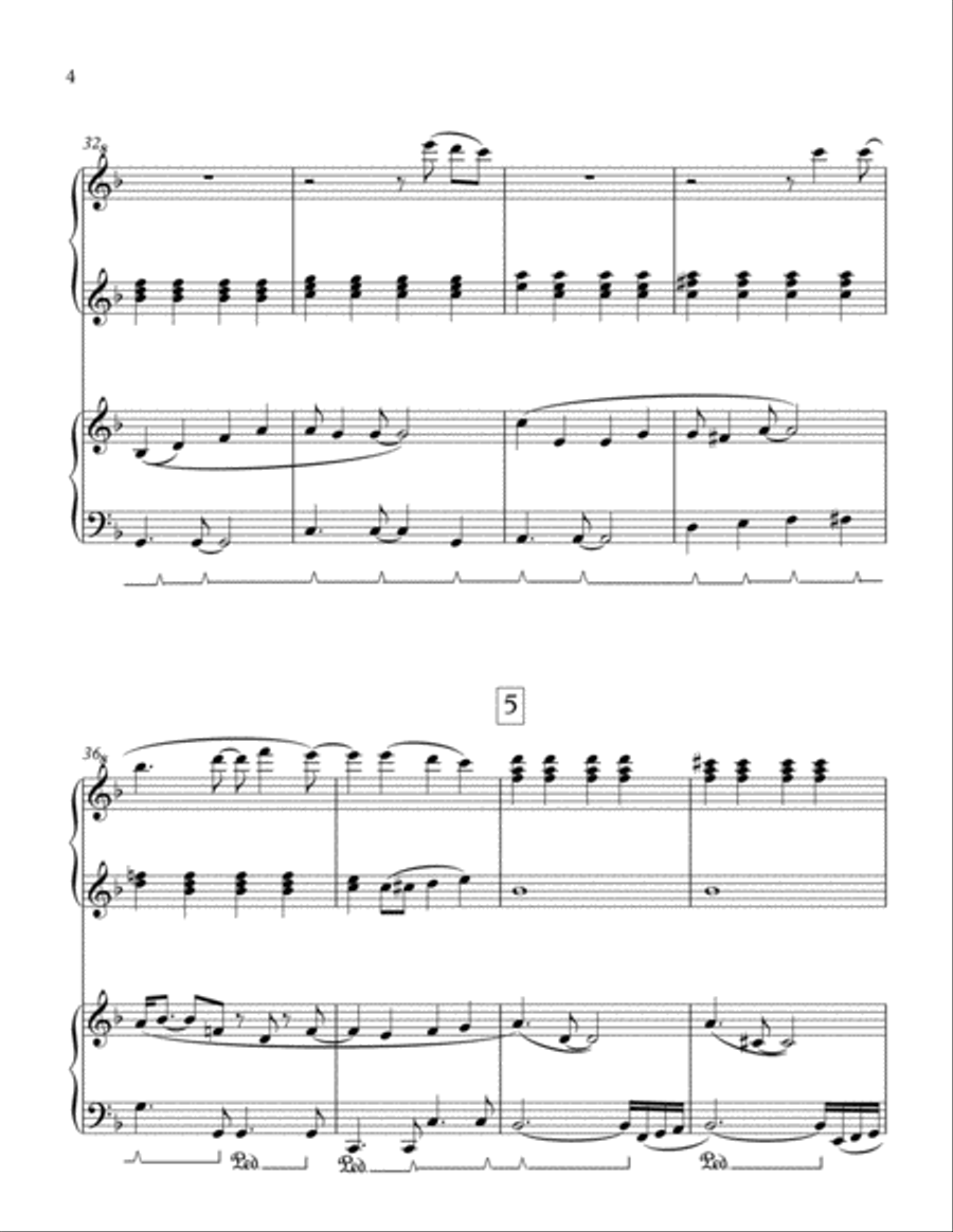 The Fragrance of Purple Rosy, New Age piano duet for 1 piano 4 hands in intermediate level 1 Piano, 4-Hands scores gallery preview page 4