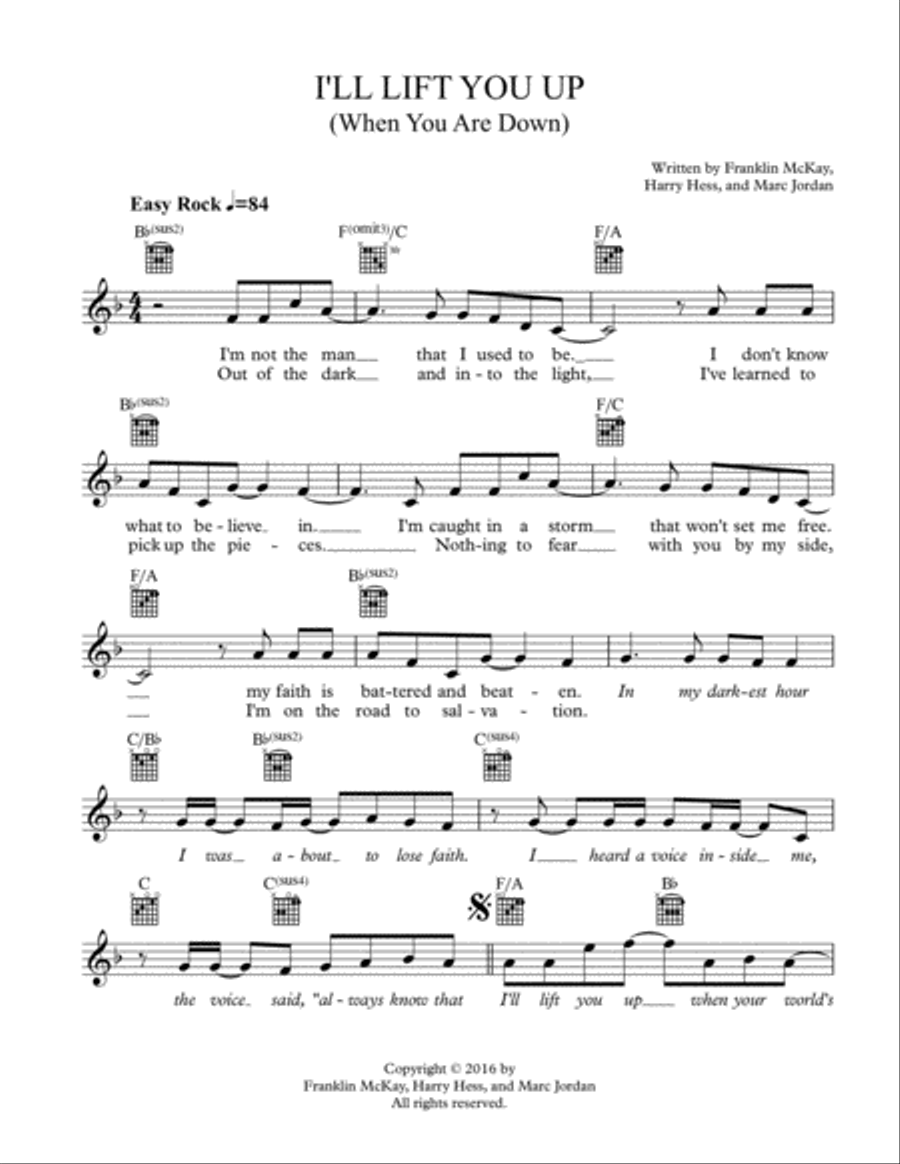 I’ll Lift You Up (When You Are Down) Voice scores gallery preview page 1