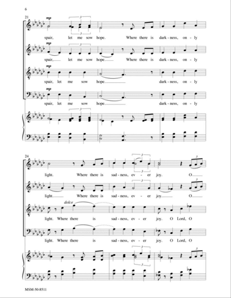 A Prayer for Peace Lord, Make Me an Instrument of Thy Peace 4-Part scores gallery preview page 5
