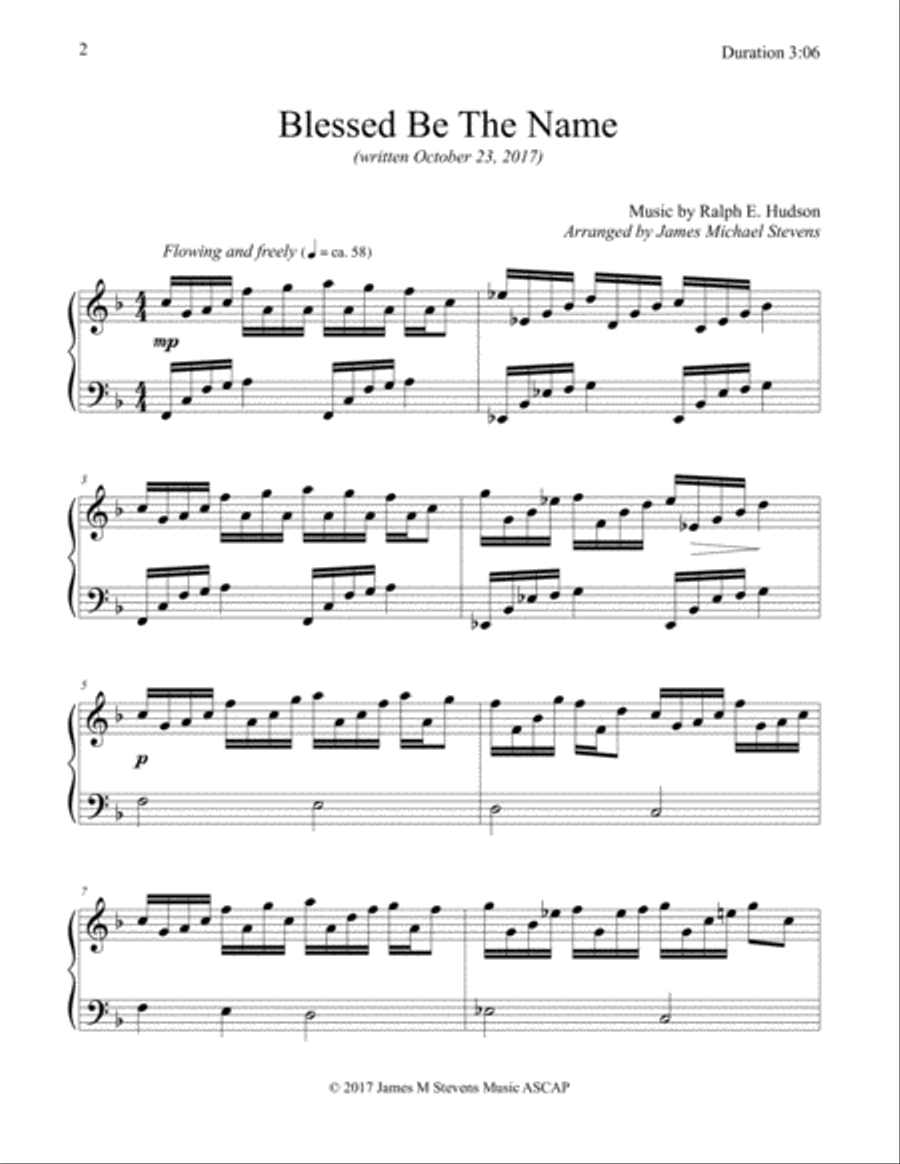 Blessed Be The Name (Piano Hymn Arrangement) Piano Solo scores gallery preview page 2