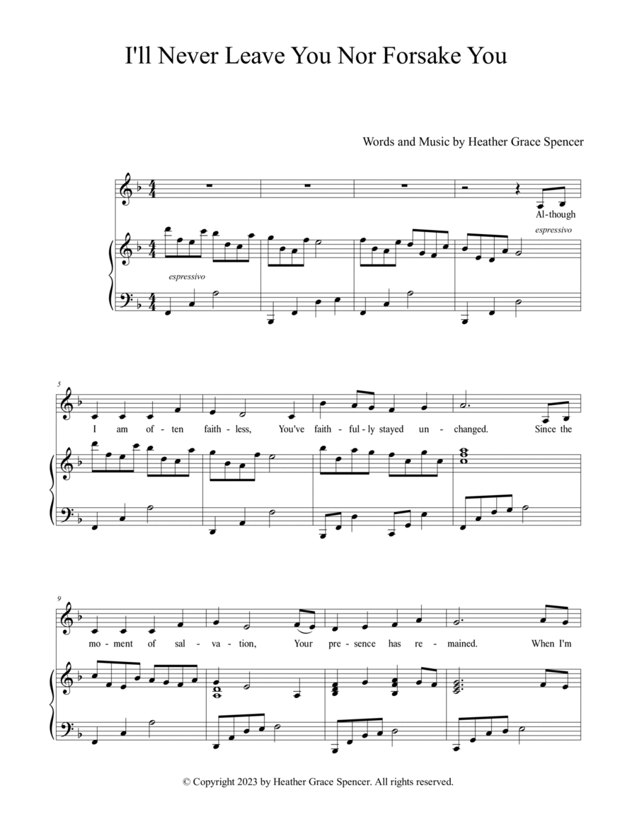 I'll Never Leave You Nor Forsake You Voice scores gallery preview page 1