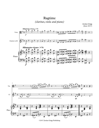 Book cover for Ragtime (clarinet, viola and piano)