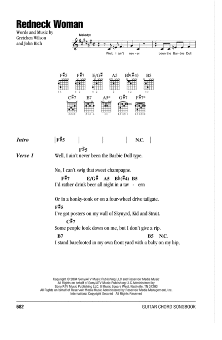Redneck Woman Acoustic Guitar scores gallery preview page 1