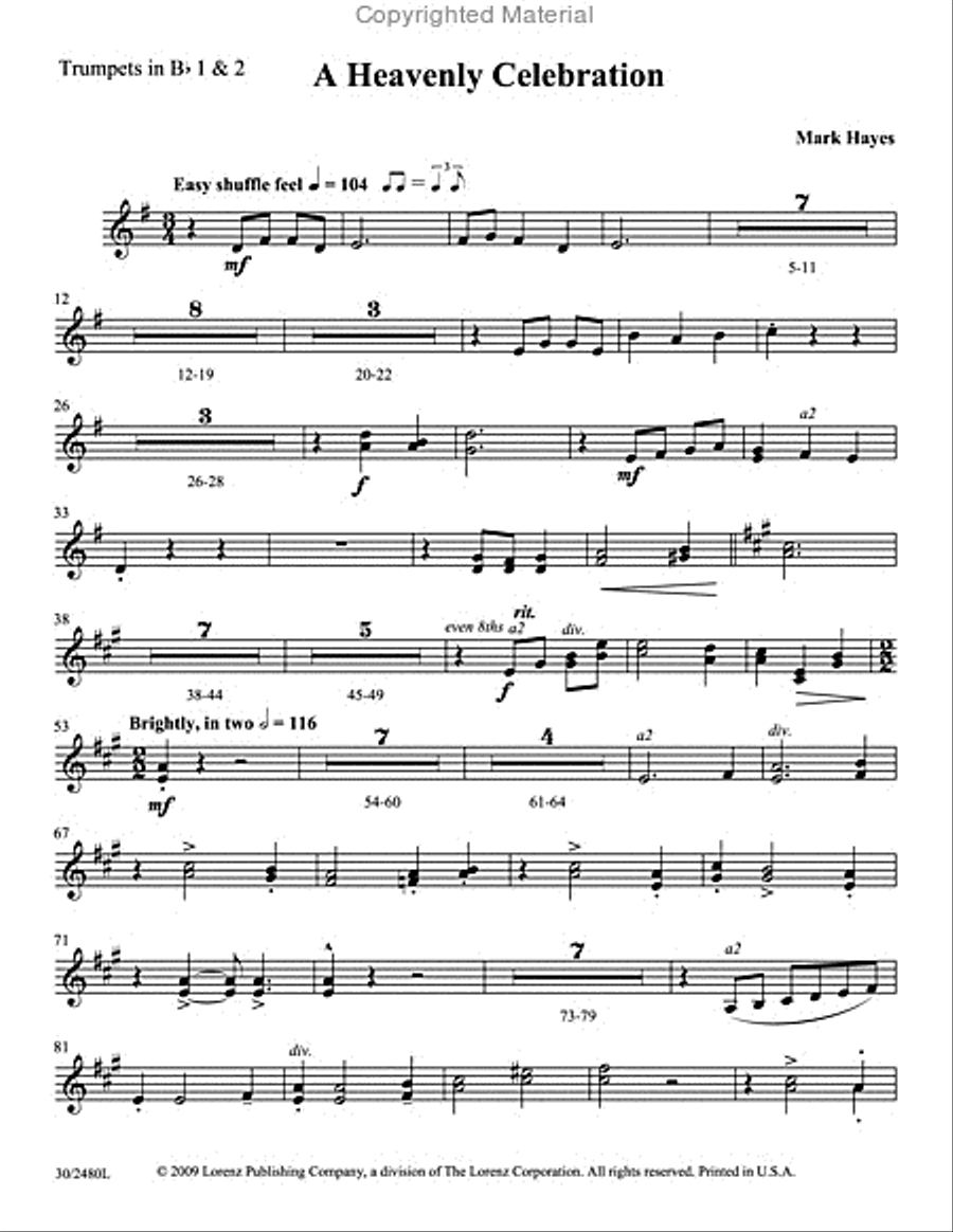 A Heavenly Celebration - Brass and Rhythm Score and Parts Choir scores gallery preview page 2