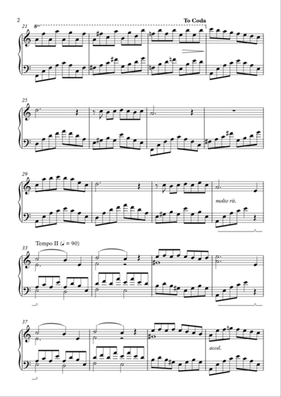 Regen auf Glas (Rain on Glass) Piano Solo scores gallery preview page 2