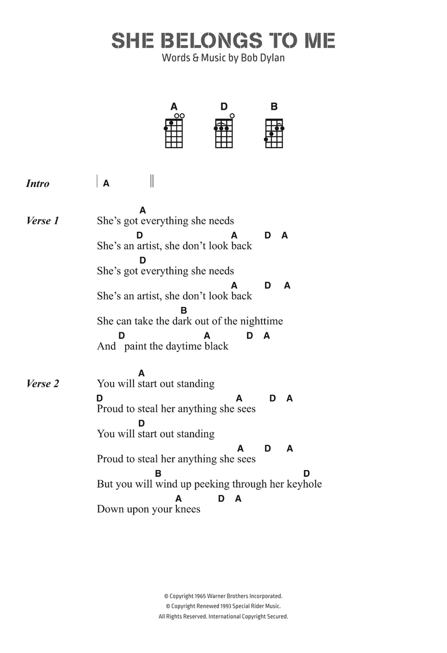 She Belongs To Me She Belongs To Me Voice scores gallery preview page 1