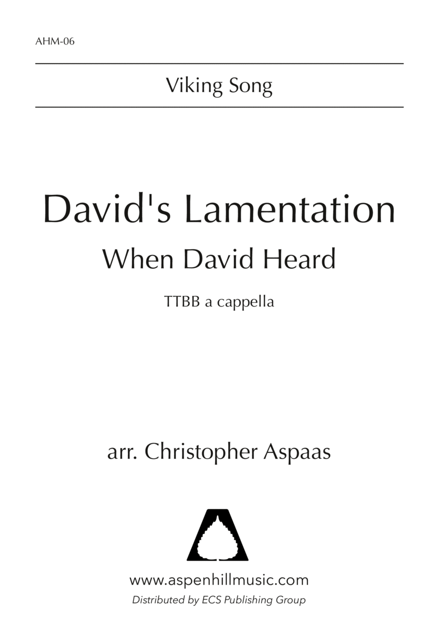 David's Lamentation David's Lamentation TTBB scores gallery preview page 1