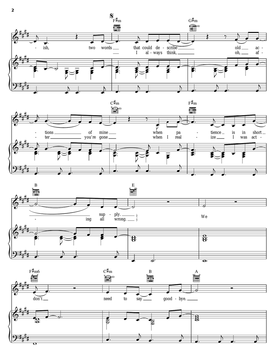 So Sorry So Sorry Piano, Vocal, Guitar scores gallery preview page 2