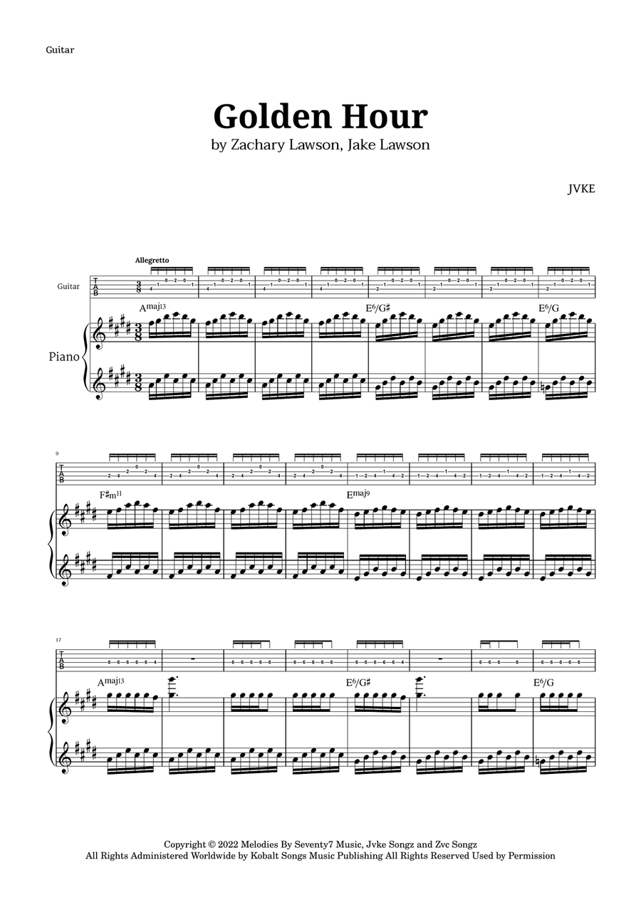 Golden Hour Acoustic Guitar scores gallery preview page 1