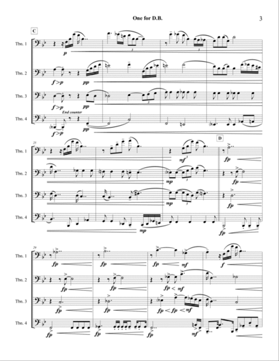 One for D.B. Brass Quartet scores gallery preview page 3