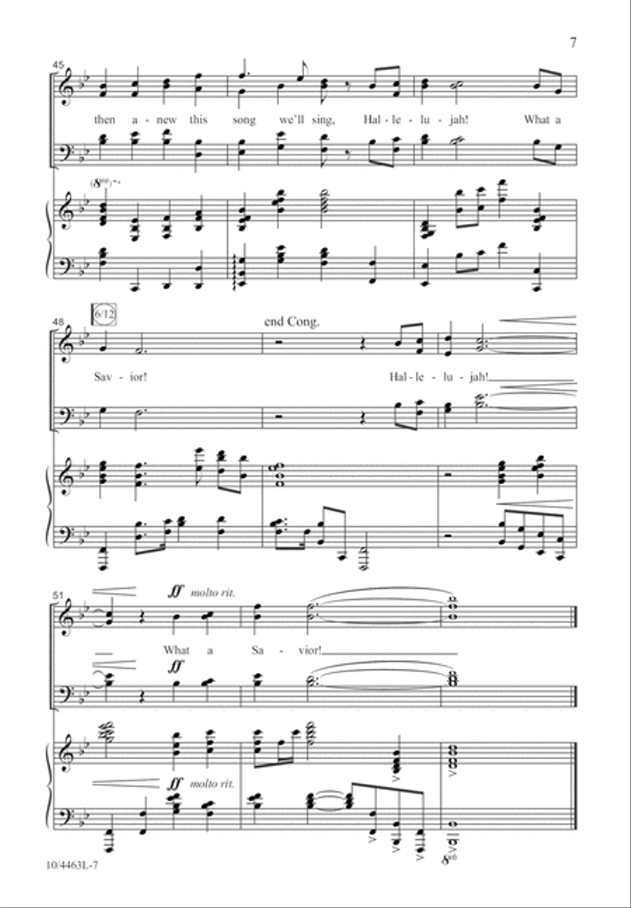 Hallelujah! What a Savior! 4-Part scores gallery preview page 7