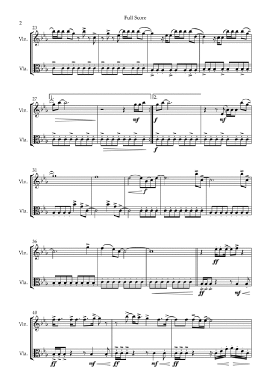 Running Up That Hill String Duet scores gallery preview page 2