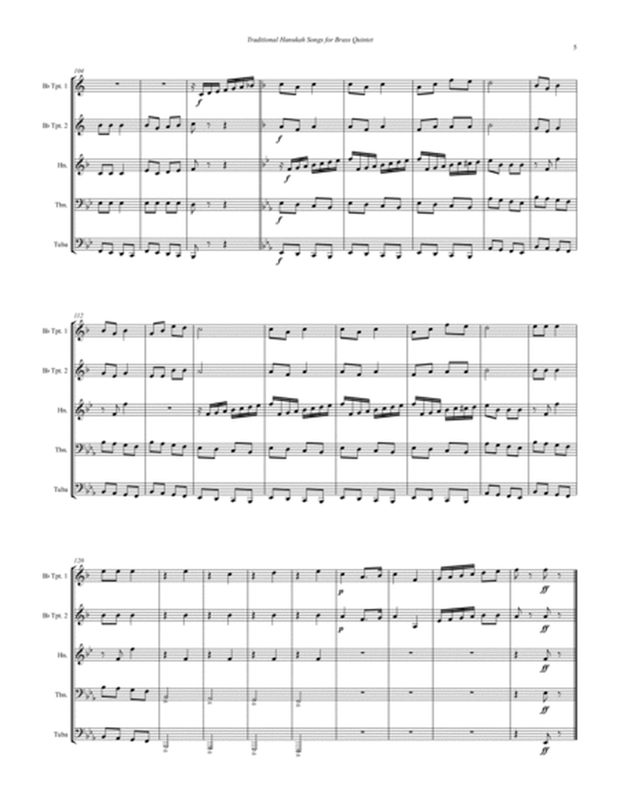 Hanukah Song Medley for Brass Quintet image number null