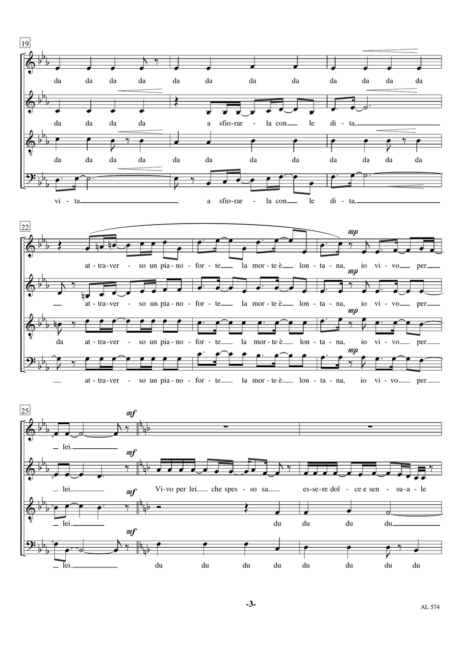 Vivo Per Lei 4-Part scores gallery preview page 3