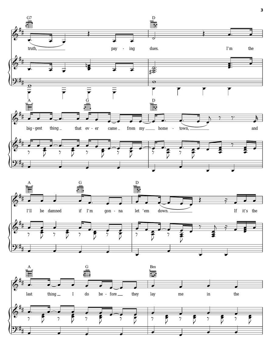 Pocahontas Proud Piano, Vocal, Guitar scores gallery preview page 3