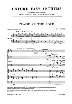 Book cover for Praise ye the Lord