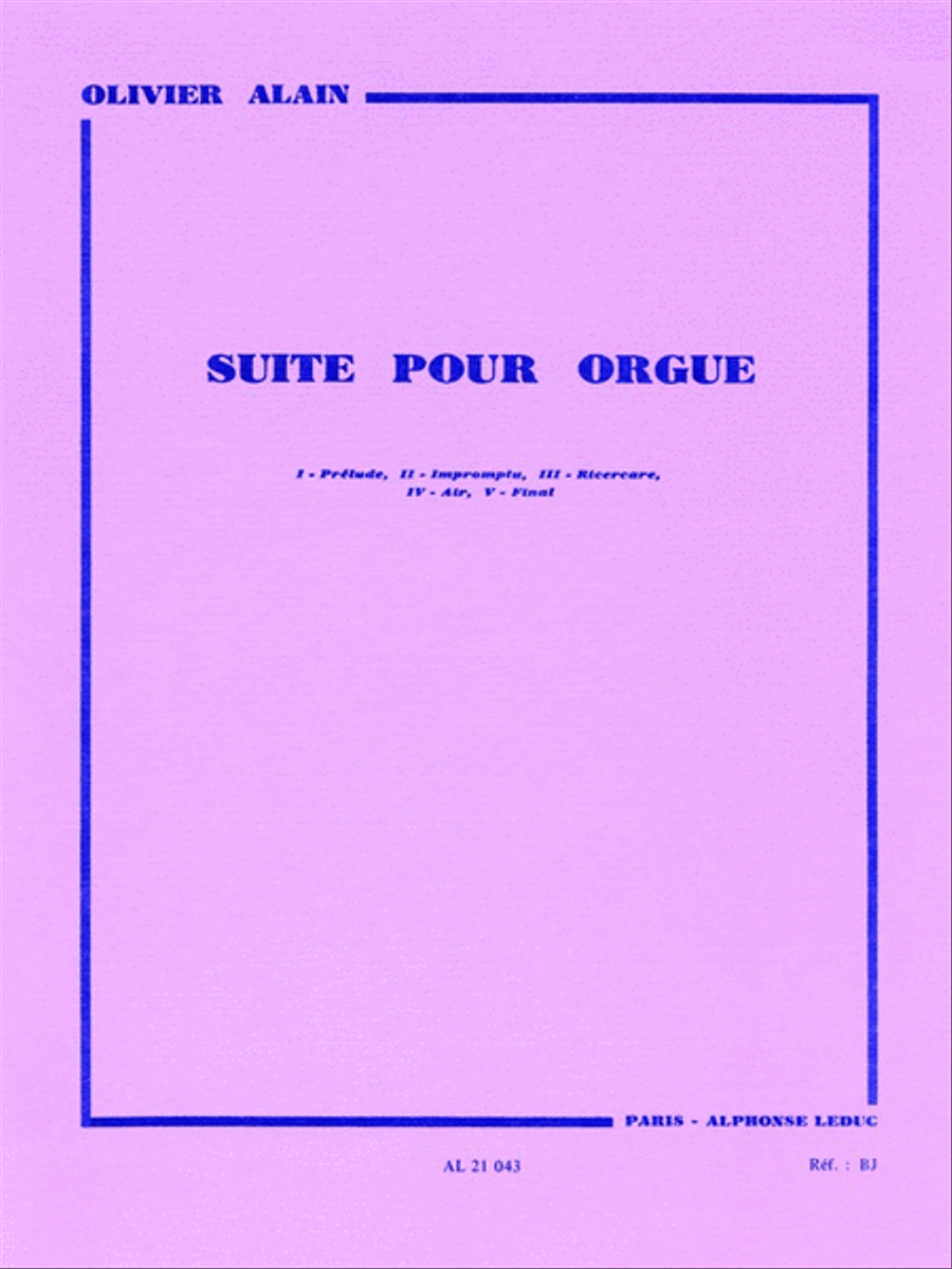 Book cover for Suite (organ)