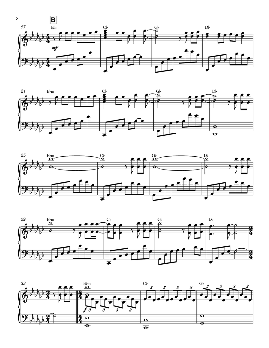 Faded Piano Solo scores gallery preview page 2