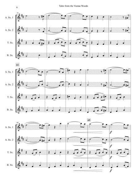Tales From the Vienna Woods for Saxophone Quartet (SATB or AATB) image number null