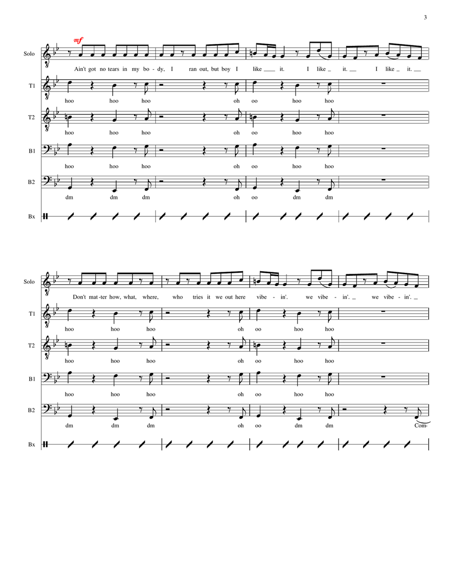 No Tears Left To Cry TTBB scores gallery preview page 3