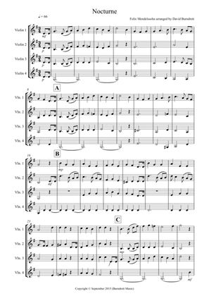 Nocturne from (A Midsummer Night's Dream) for Violin Quartet