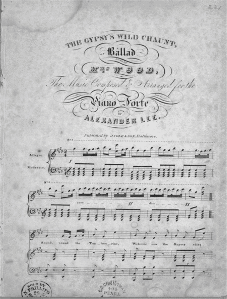 They Gypsy's Wild Chaunt. Ballad Voice scores gallery preview page 1