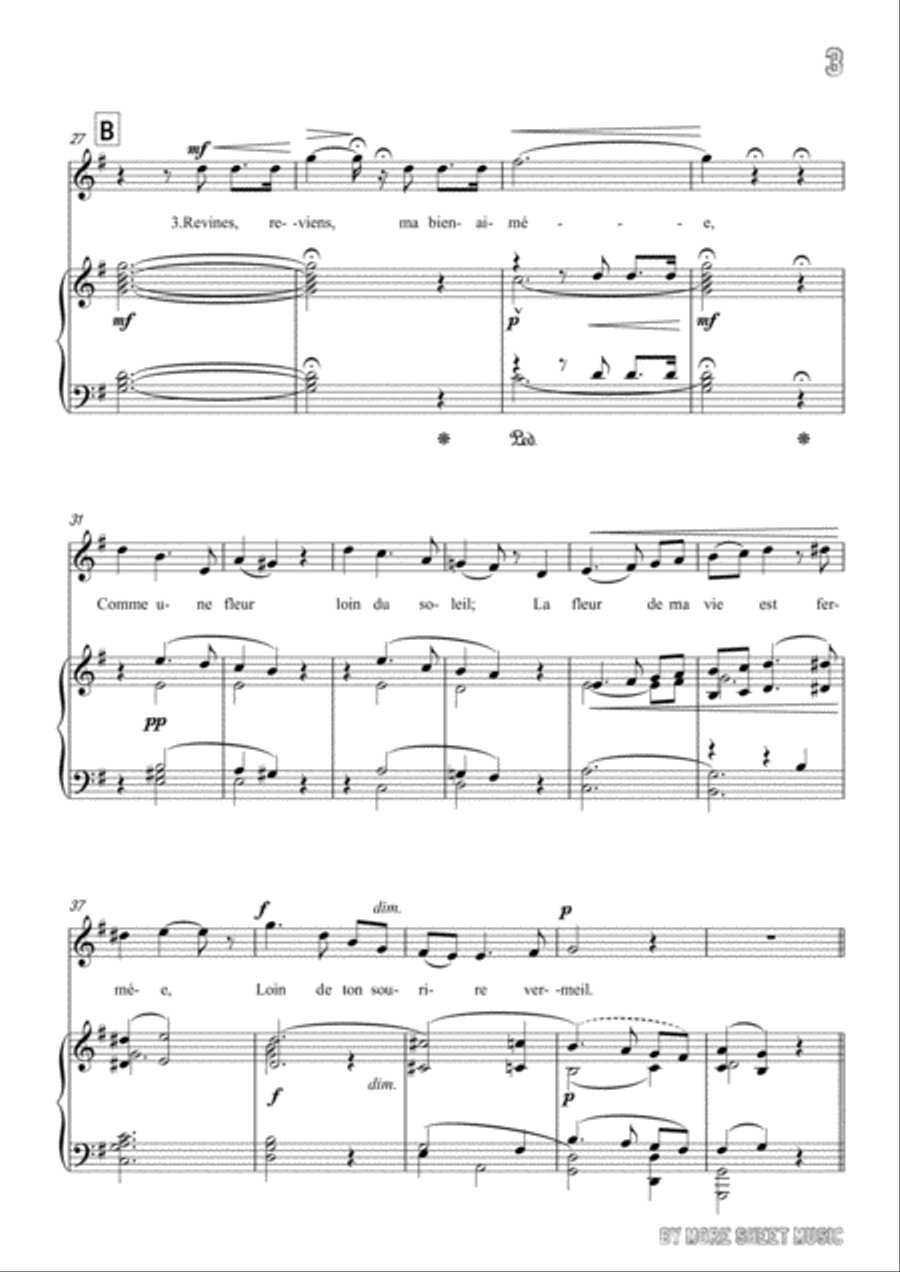 Berlioz-L'absence in G Major,for voice and piano Voice Solo scores gallery preview page 5