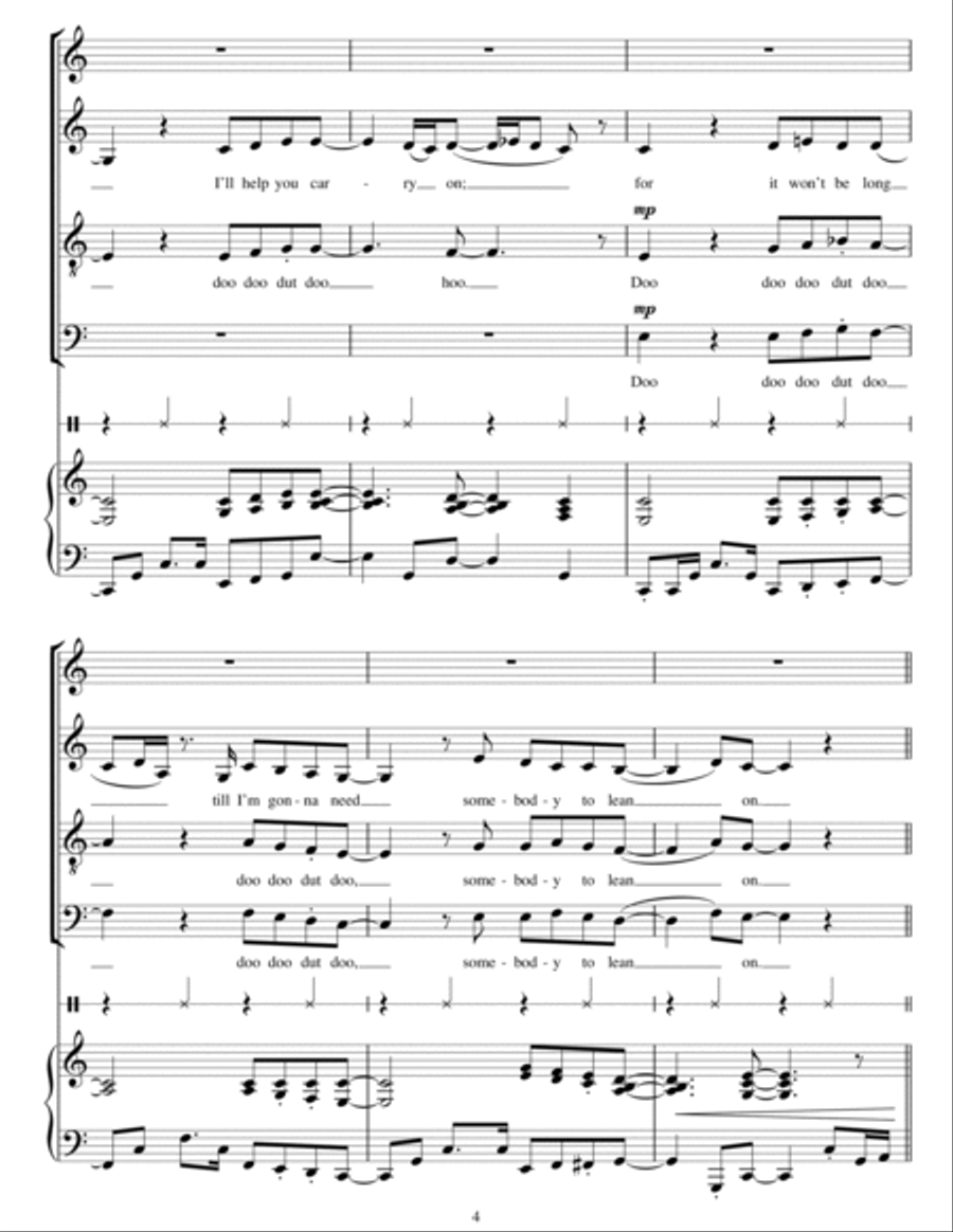 Lean On Me 4-Part scores gallery preview page 4