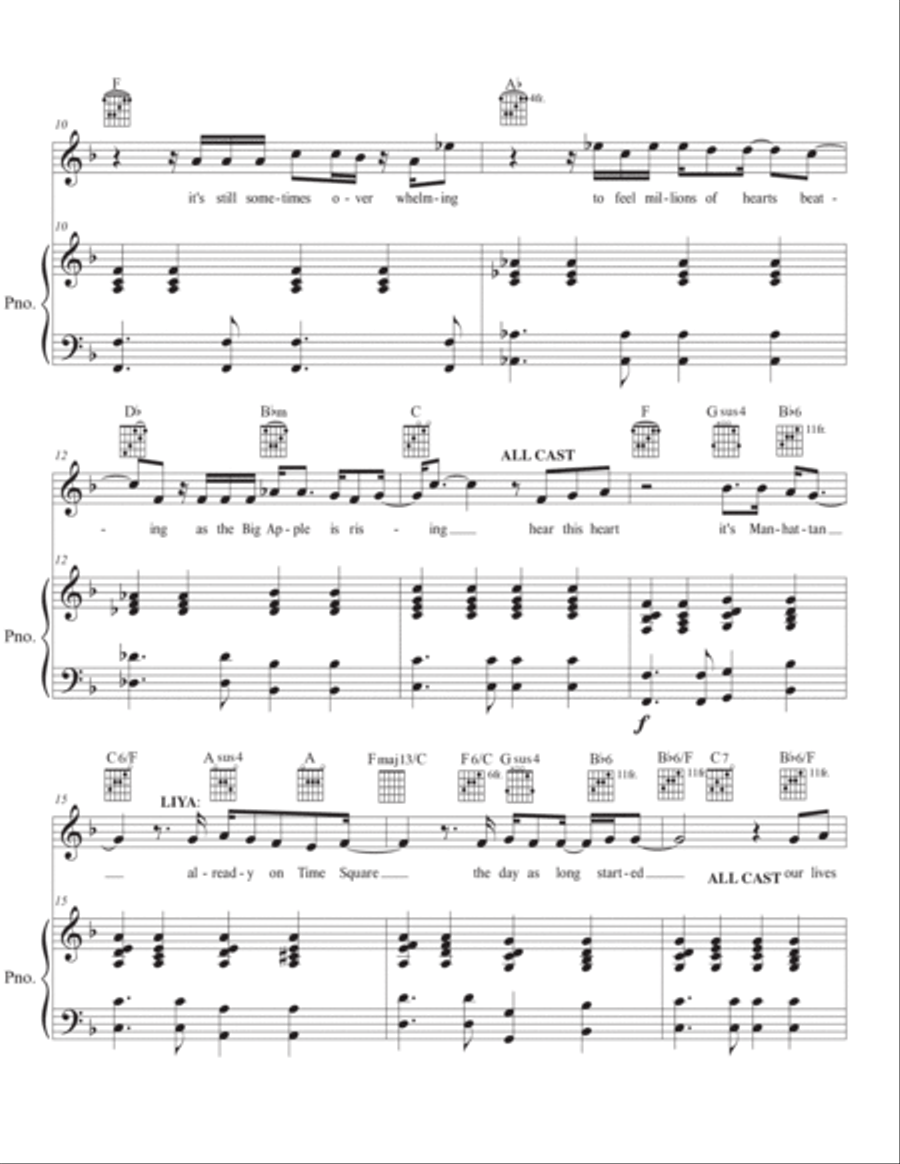 Our Heart is Manhattan Piano, Vocal, Guitar scores gallery preview page 2