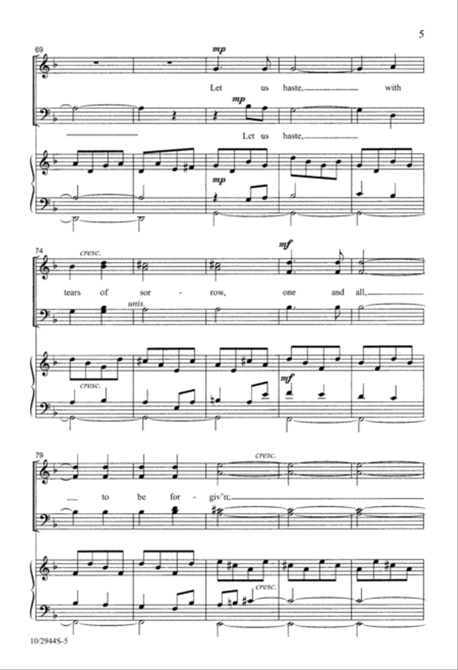 Hark! A Thrilling Voice Is Sounding 4-Part scores gallery preview page 5