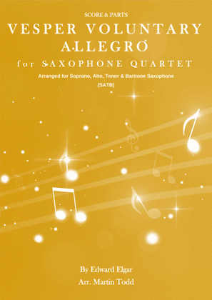 Book cover for Vesper Voluntary Allegro for Saxophone Quartet (SATB)