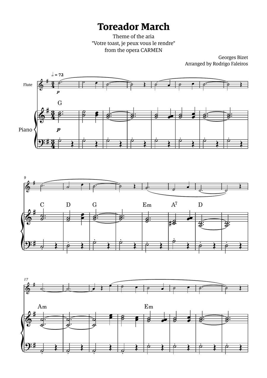 Toreador March (from the opera Carmen) - easy version