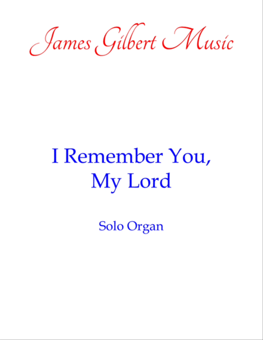 I Remember You, My Lord Organ Solo scores gallery preview page 1