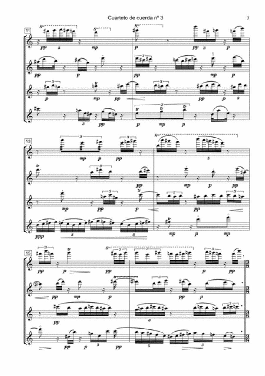 Anatomía fractal de los Ángeles, String Quartet No. 3 String Quartet scores gallery preview page 4