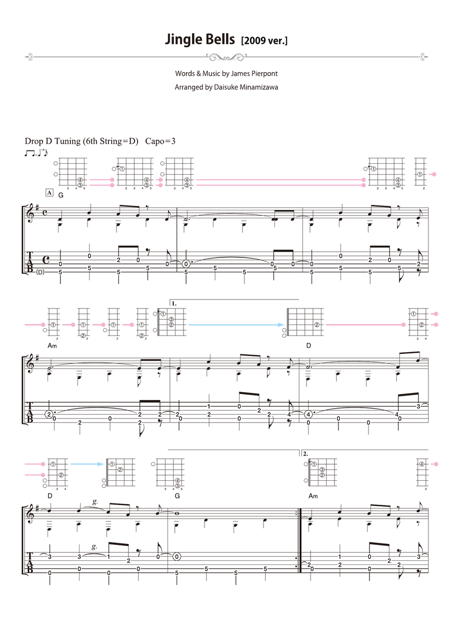 Jingle Bells Guitar Solo scores gallery preview page 1