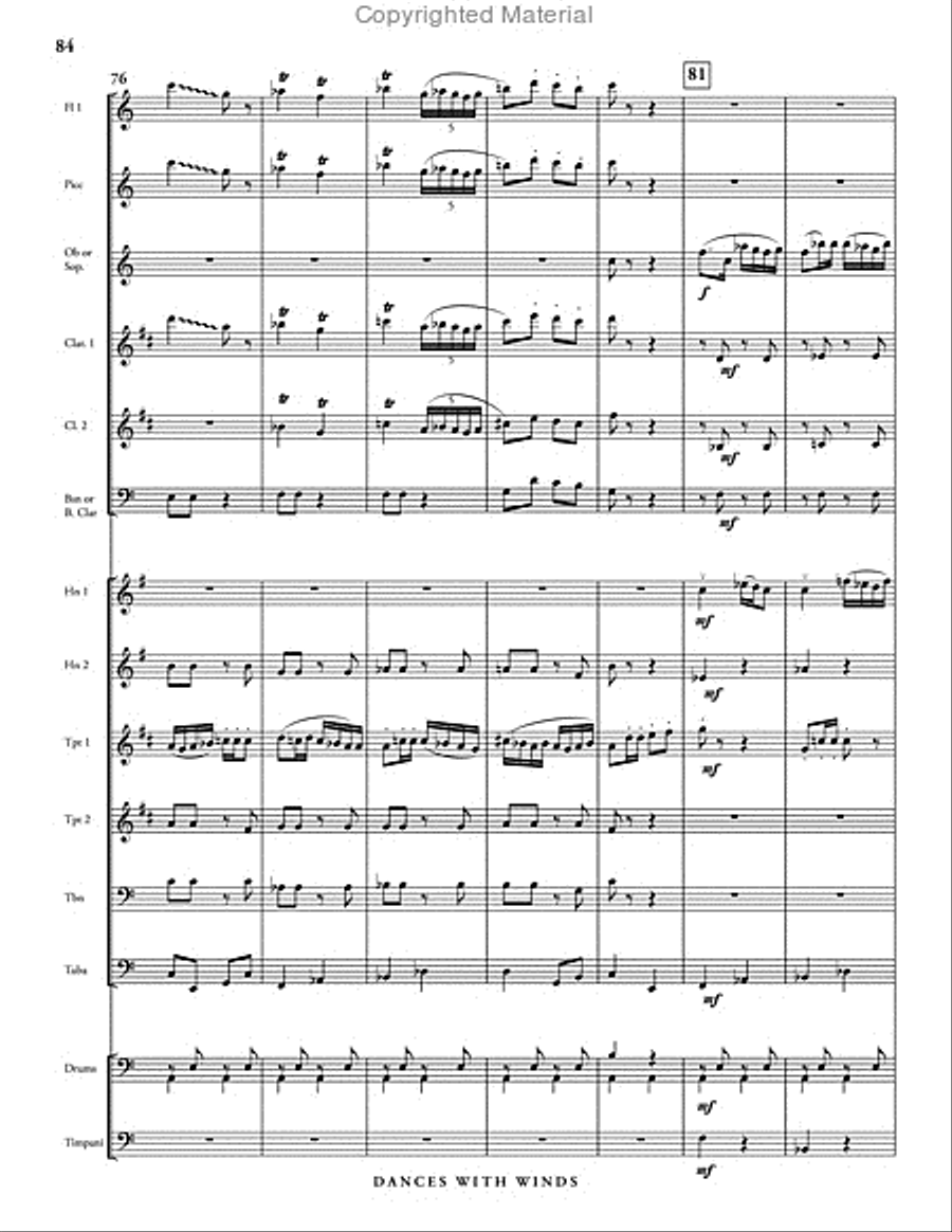 Dances with Winds Dances with Winds Concert Band scores gallery preview page 90