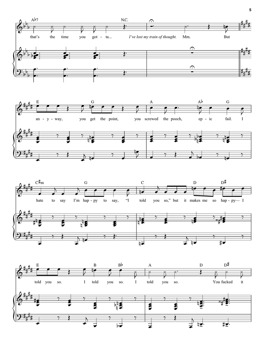 Jeff Sums It Up (from the musical Tootsie) Voice scores gallery preview page 5
