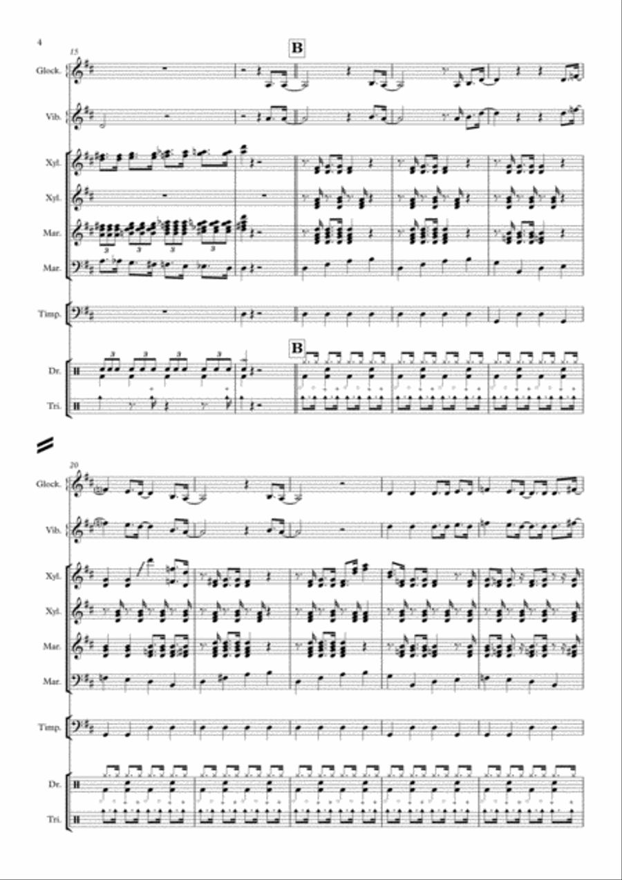 Crazy Little Thing Called Love Percussion Ensemble scores gallery preview page 4