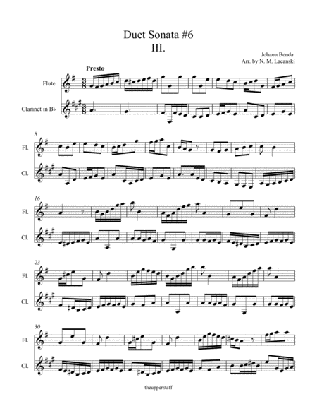 Duet Sonata #6 Movement 3 Presto